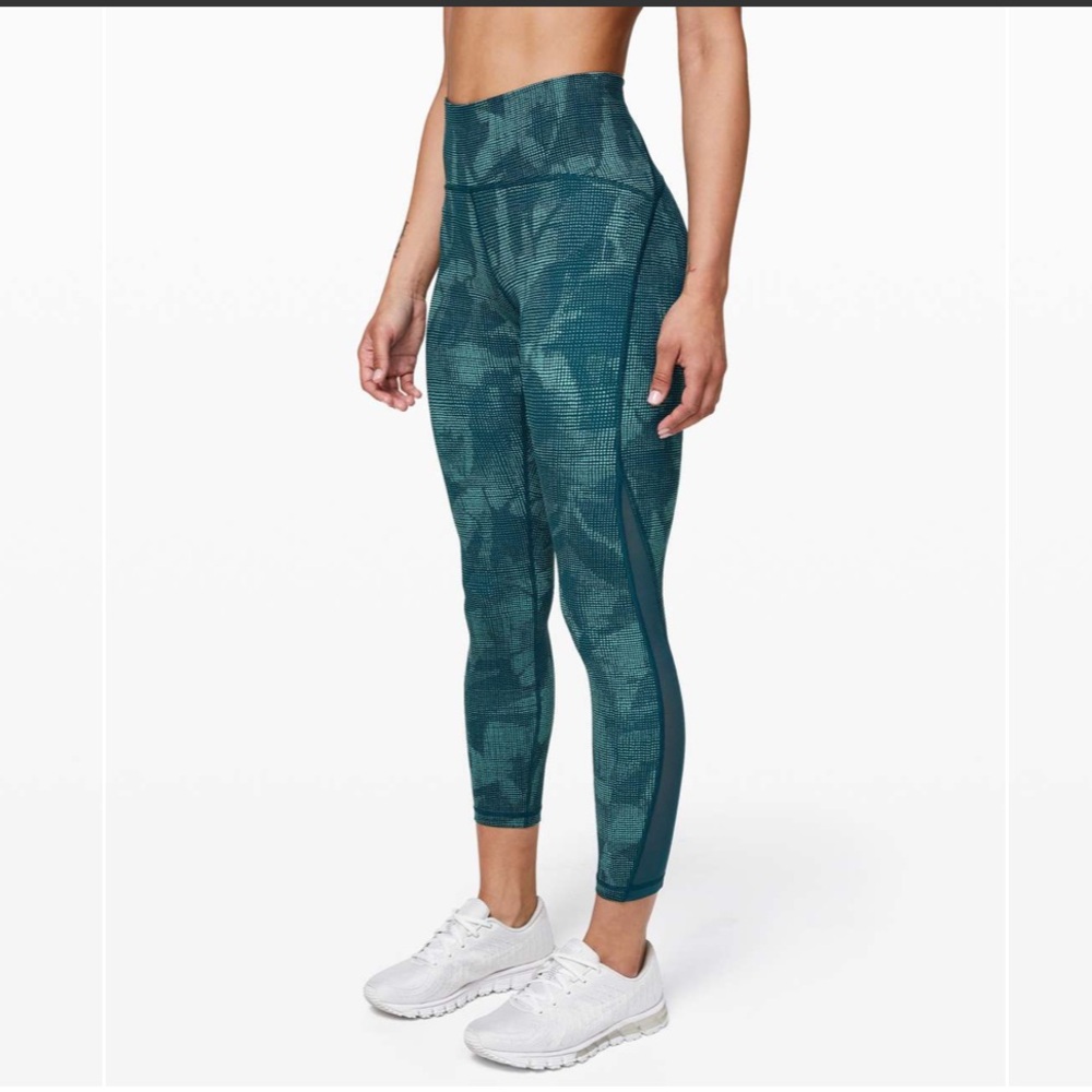 Lululemon Train Times Illusion Tidal Teal Bermuda Leggings Sz 6 Full-On Luxtreme